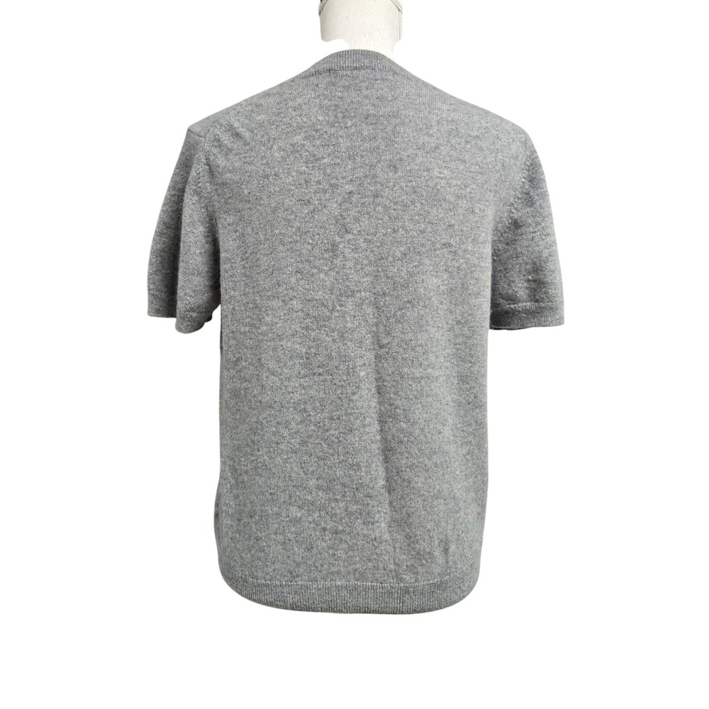 Quince 100% Cashmere Short Sleeve Crewneck Sweater Soft Gray Womens Size L - Picture 2 of 8